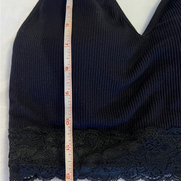 M NEW Maurices Womens Ribbed Lace Bralette Bra Padded Black Wireless Seamless 
N - Picture 3 of 7